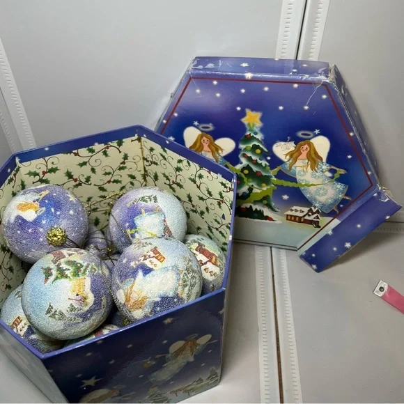 Lot of 11 Vtg ‘Angels On High In Our Small Town’ Ornaments w Box ~ RARE! christm - Picture 1 of 8